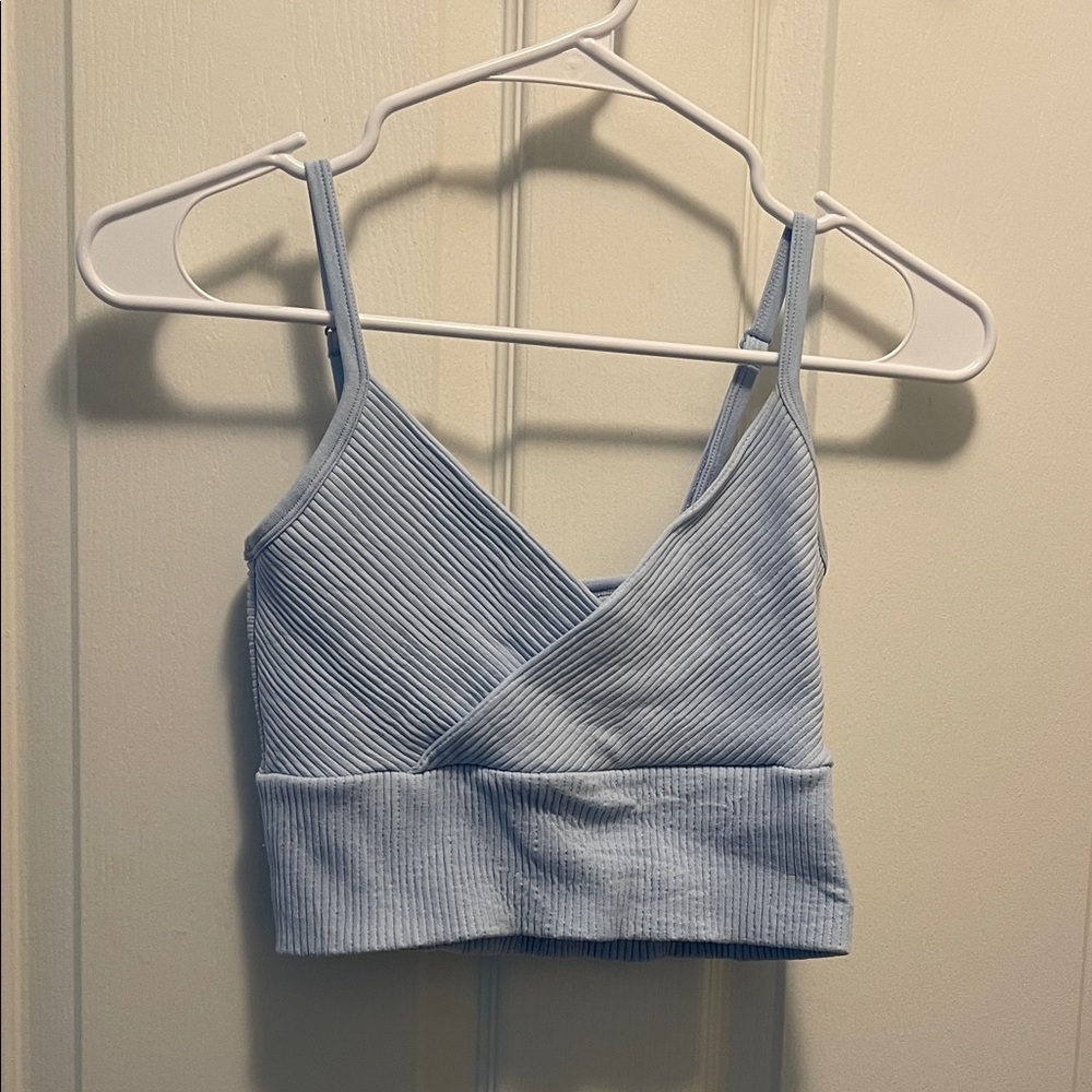 Forever 21 Sky Blue Ribbed Top